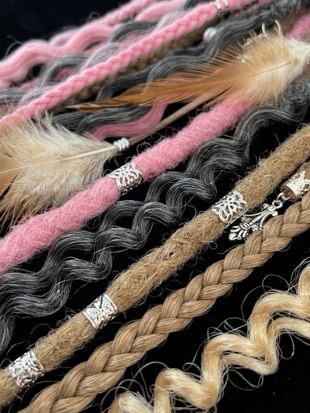 Blonde & Pink Curly Synthetic Goddess Braids Hair Extensions - Picture 8 of 10